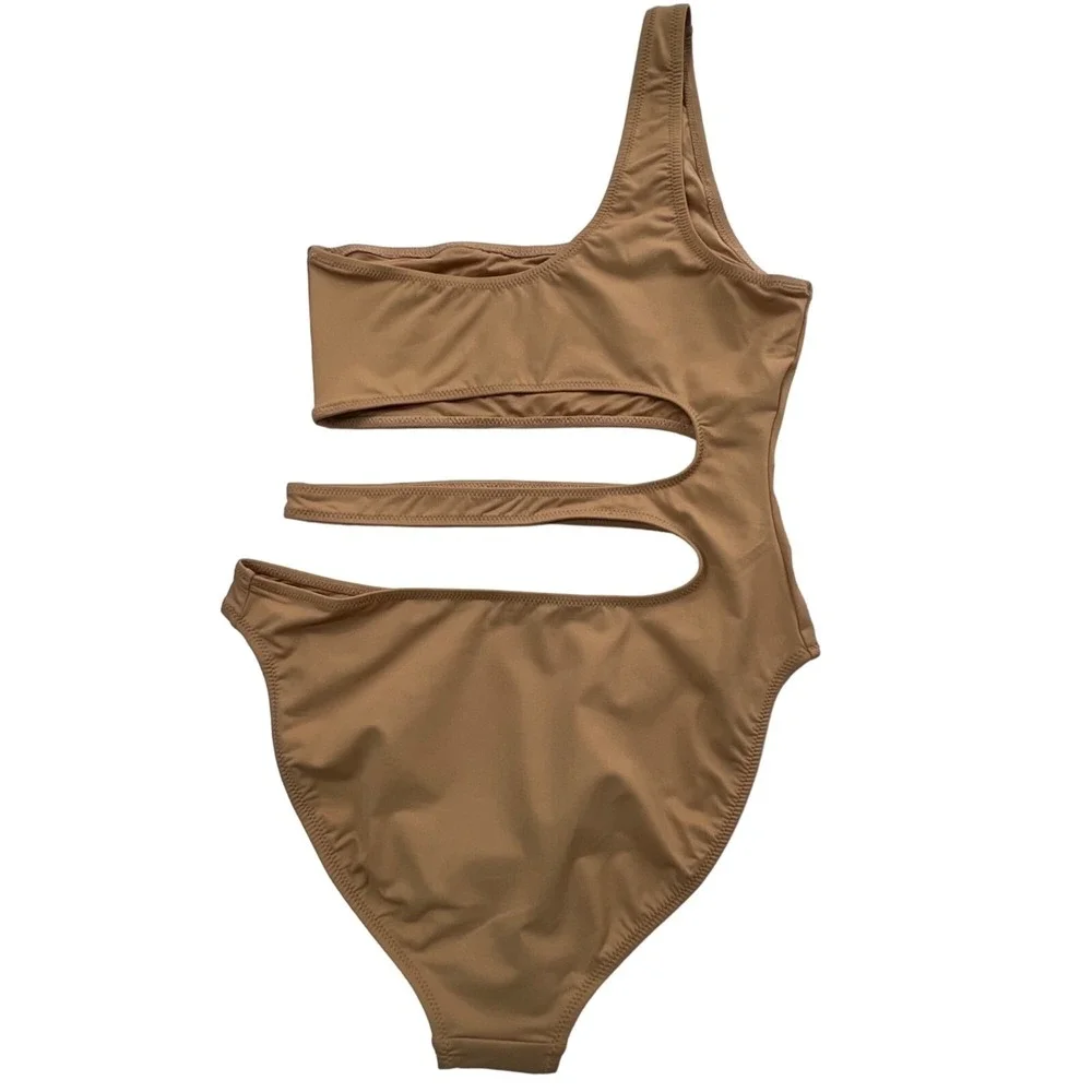 SKIMS Swim One Shoulder Monokini Ochre‎ Womens Small - Picture 3 of 14